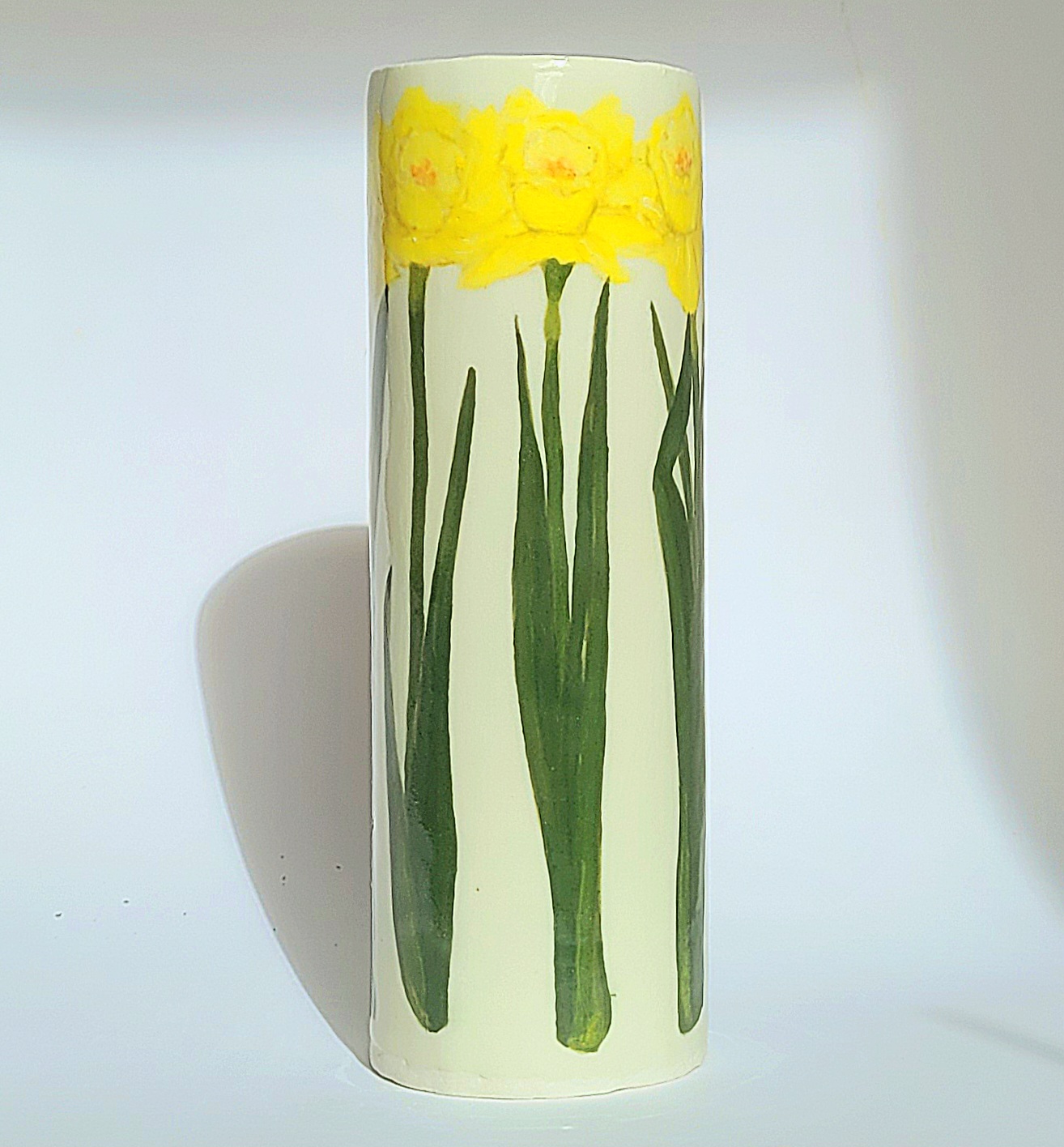 Daffodils in Bloom Glazed Vase